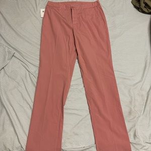 New BOGNER Salmon Pink Pants. plain weave, solid color, mid rise, tapered leg
